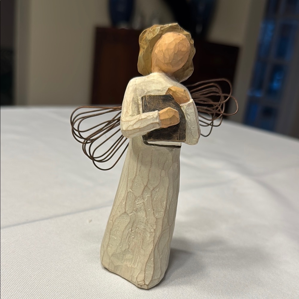 Willow Tree Angel with Book Figurine - Cream and Brown